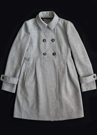 Деми пальто zara шерсть 59%, разм.s\m
