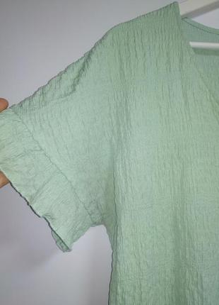 Мятная фактурная блуза на пуговицах 16/50-52 размер3 фото