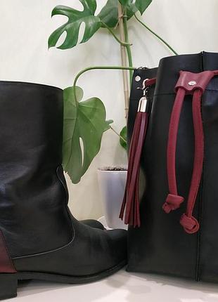 Продам комплектом чобітки з сумкою