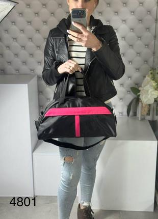 Мужская, женская дорожная спортивная сумка черная3 фото