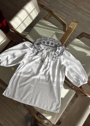 Рубашка вышиванка вышитая блуза лен вискоза2 фото