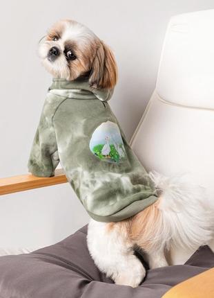 Худi для собак pet fashion gray темно-зелений розмір s5 фото