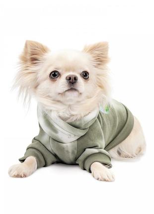 Худi для собак pet fashion gray темно-зелений розмір s2 фото