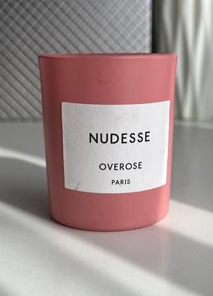 Overose nudesse pink scented candle 70g. брендовая ароматизированная свеча1 фото