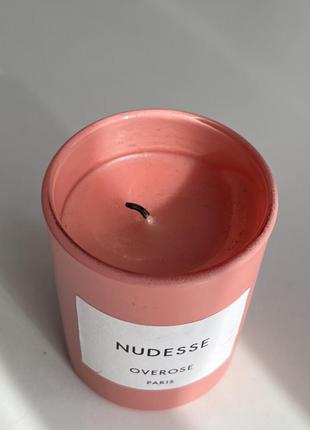 Overose nudesse pink scented candle 70g. брендовая ароматизированная свеча3 фото