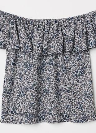 Красивая блуза топ h&m принт цветы этикетка