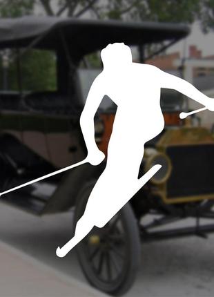 Наклейка на авто/мото на стекло/кузов "баскетбол...спортсмен...cтикер" белый цвет