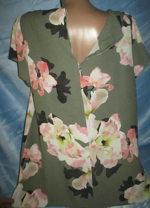Красива літня блузочка на блискавці, пог50-55 см4 фото