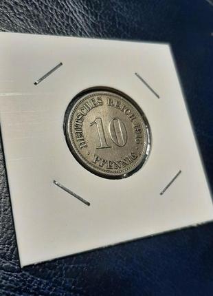 Монета німеччина 10 пфенігів, 1915 року, мітка монетного двору "а" - берлін7 фото