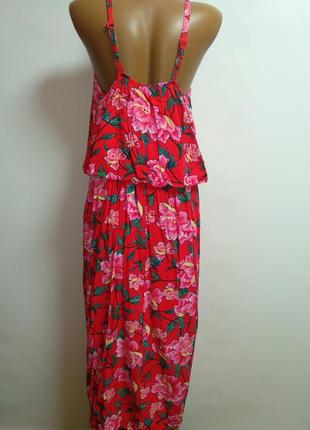 Натуральное макси платье в цветочный принт 18/52-54 размер5 фото