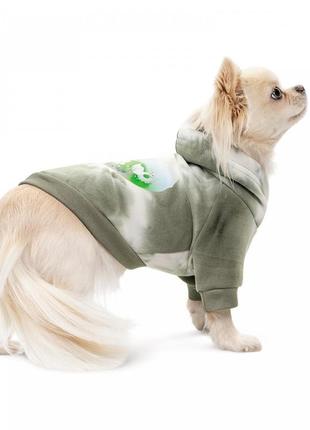Худi для собак pet fashion gray темно-зелений розмір m3 фото