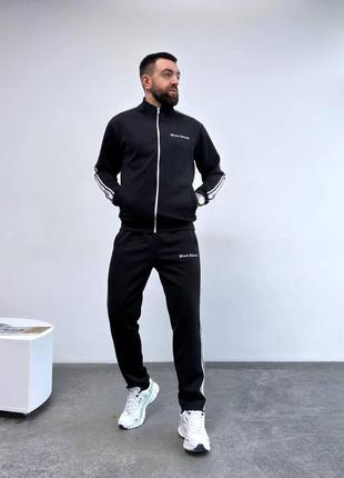 Черный спортивный костюм мужской олимпийка штаны2 фото