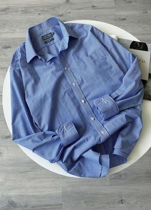 M&amp;s голубая рубашка в полоску оверсайз рубашка база тренд3 фото