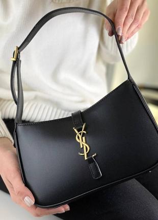 Сумка женская кроссбоди черная чёрная клатч из экокожи в стиле yves saint laurent хобо кожаная