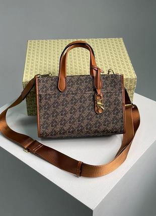 👜 michael kors gigi lg grab tote brown