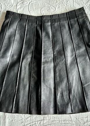 Женская черная кожаная короткая юбка max co max mara4 фото