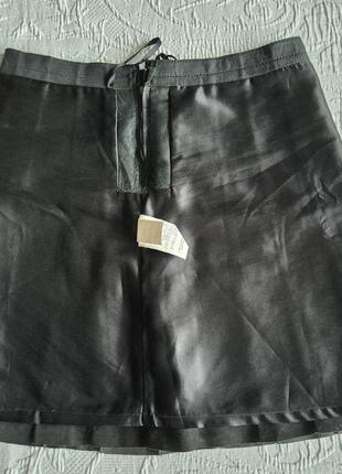 Женская черная кожаная короткая юбка max co max mara5 фото