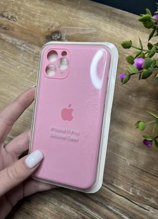 Чохли silicone case full+camera iphone 11 pro закритий низ і захищена камера рожевий