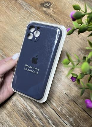 Чохли silicone case full + camera iphone 11 pro закритий низ і захищена камера синій apple