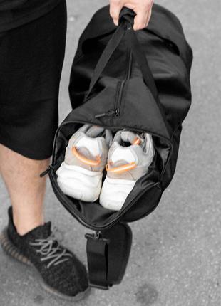Спортивна сумка бочка чорна з відділення під взуття obelisk для тренувань та поїздок на 29 лсумки бо10 фото