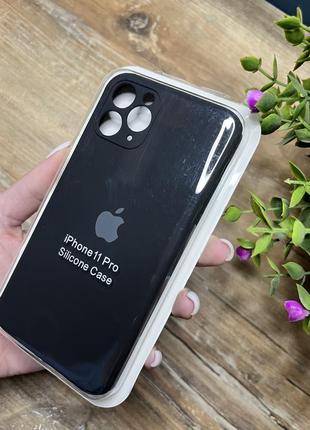 Чохли silicone case full+camera iphone 11 pro закритий низ і захищена камера apple чорний