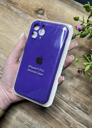 Чехлы silicone case full+camera iphone 11 pro закрытый низ и защищенная камера apple электрик