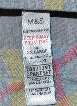 Пижамные домашние штаны капри m&amp;s длинные шорты трикотаж хлопок-вискоза р.2xl\3xl3 фото