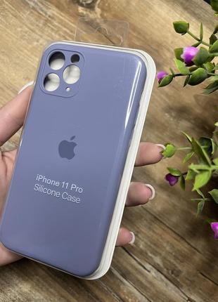 Чехлы silicone case full+camera iphone 11 pro закрытый низ и защищенная камера apple голубой