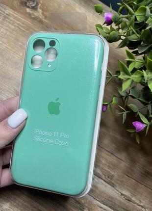 Чохли silicone case full + camera iphone 11 pro закритий низ і захищена камера apple бірюзовий