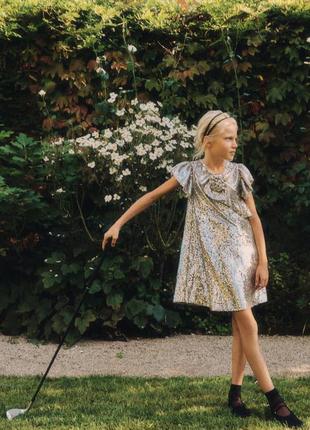Платье в серебряные блестки пайетки на девочку zara - 1645 фото