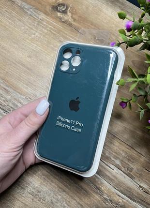 Чехлы silicone case full+camera iphone 11 pro закрытый низ и защищенная камера apple
