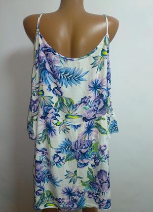 Натуральное платье с открытыми плечами 14/48-50 размер,4 фото