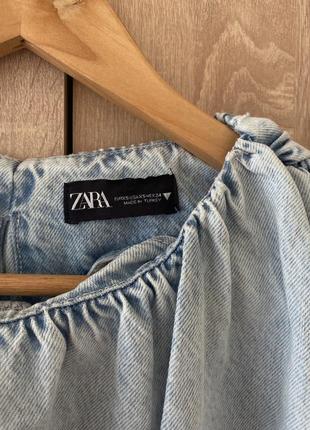 Джинсовый топ корсет на кнопках объемный zara4 фото