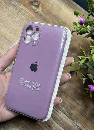 Чехлы silicone case full+camera iphone 11 pro закрытый низ и защищенная камера apple сиреневый