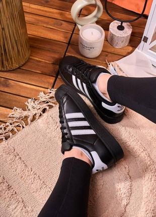 Adidas superstar black premium4 фото