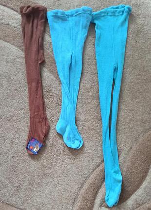 Дитячі колготи в рубчик, бавовна.