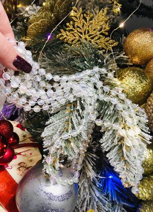 Гирлянда бусы перламутр для украшения на ёлку венок декорация новый год 🎄 рождество 🤶