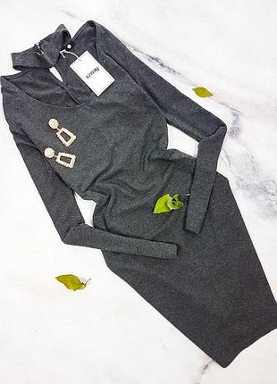 Сіра сукня з чокером sinsay