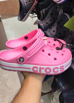 Крокс сабо баябенд розовые crocs bayaband clog pink lemonade/white