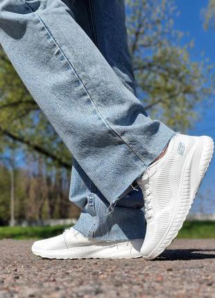 Жіночі кросівки skechers bobs squad chaos-face off white оригінал.