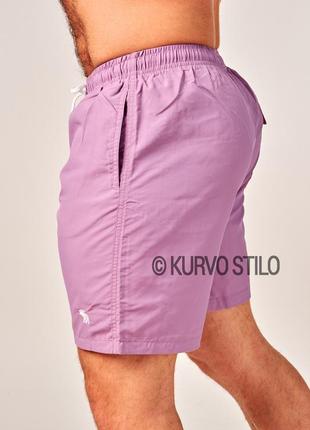 Мужские пляжные плавательные шорты (плавки) abercrombie & fitch, цвет фиолетовый2 фото