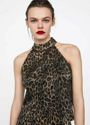 Красивая леопардовая блуза zara этикетка1 фото