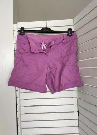 Фиолетовые котоновые шорты летние женские розовые отпускные