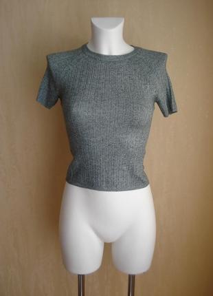 H&m, кроп топ, вязаная футболка, р.xs