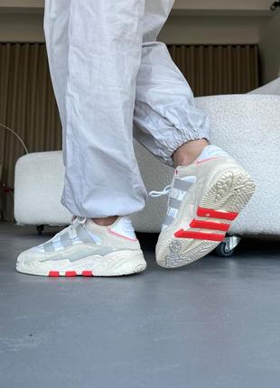 Аддас нитебол кроссовки белые adidas niteball beige4 фото