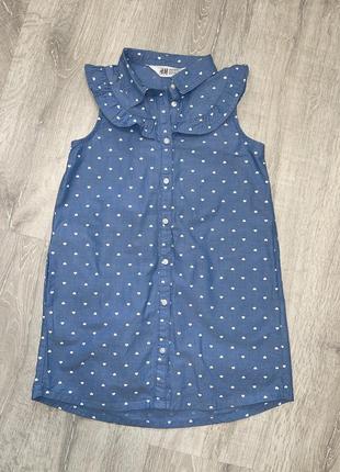 Платье-рубашка h&m, 5-6лет1 фото