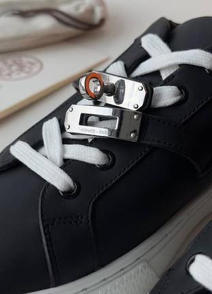 Кросівки в стилі hermes parfum беж чорні5 фото