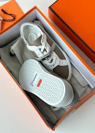 Кросівки в стилі hermes parfum беж чорні3 фото