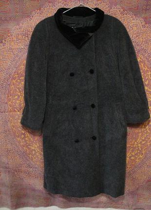 Пальто винтаж 80% шерсть супер-кид-мохер укороченный рукав1 фото