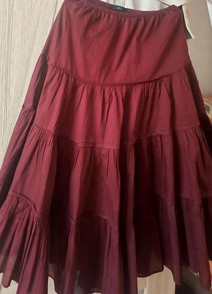 Спідниця літня, кольору стиглої вишні